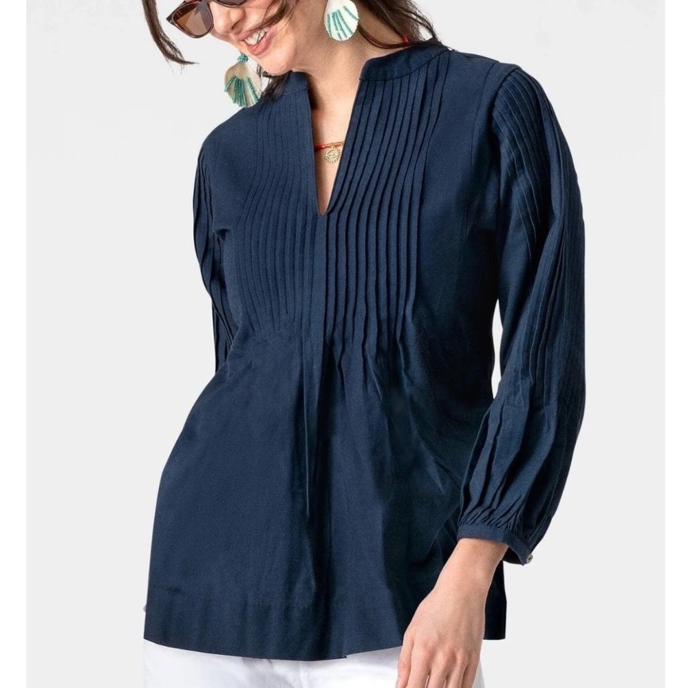 Gretchen Scott Nip Tuck Tunic In Navy Size XL
